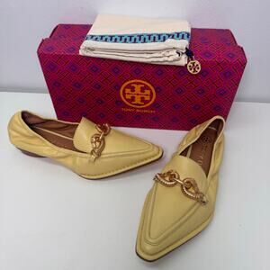 NEW Tory Burch Loafer Butter Yellow Gold Size 6 Preppy Old Money Baddie Mob Wife